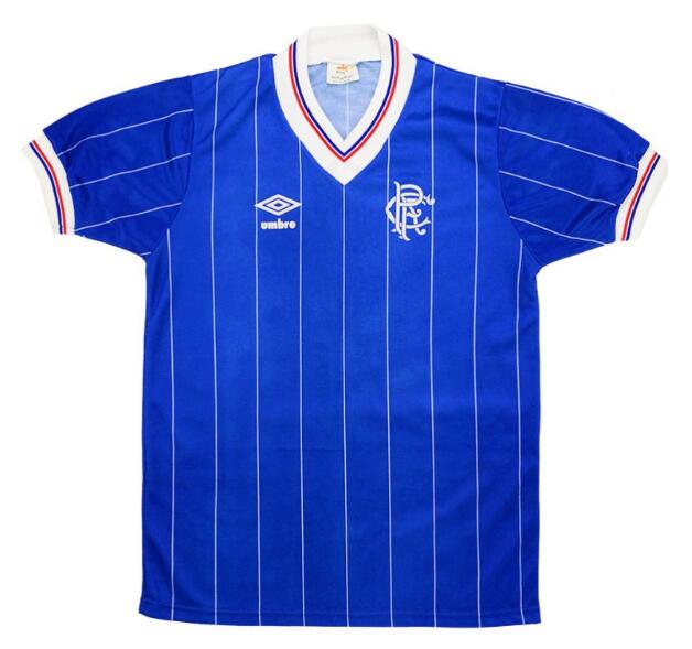 1982-83 Rangers Retro Blue Home Kit Soccer Jersey